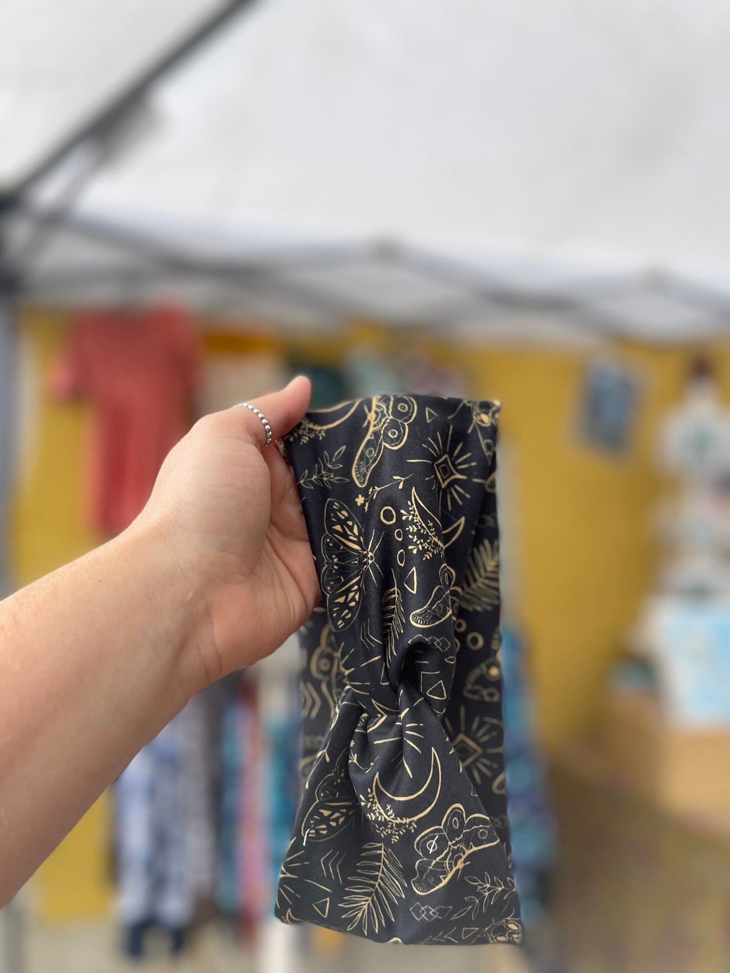 Golden Moths + Moons Headband