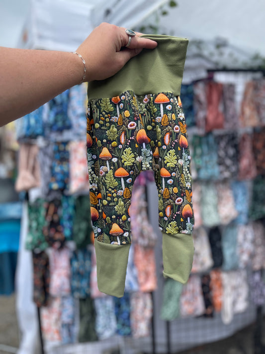 Embroidery Mushrooms Grow with Me Pants