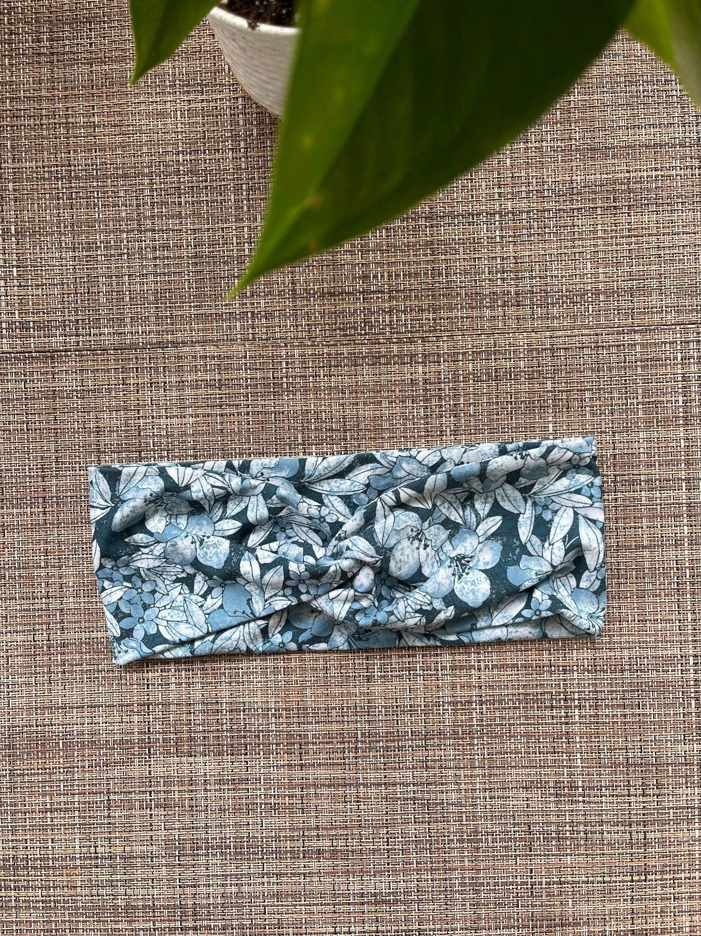 Sky Blue Floral Twist Headband
