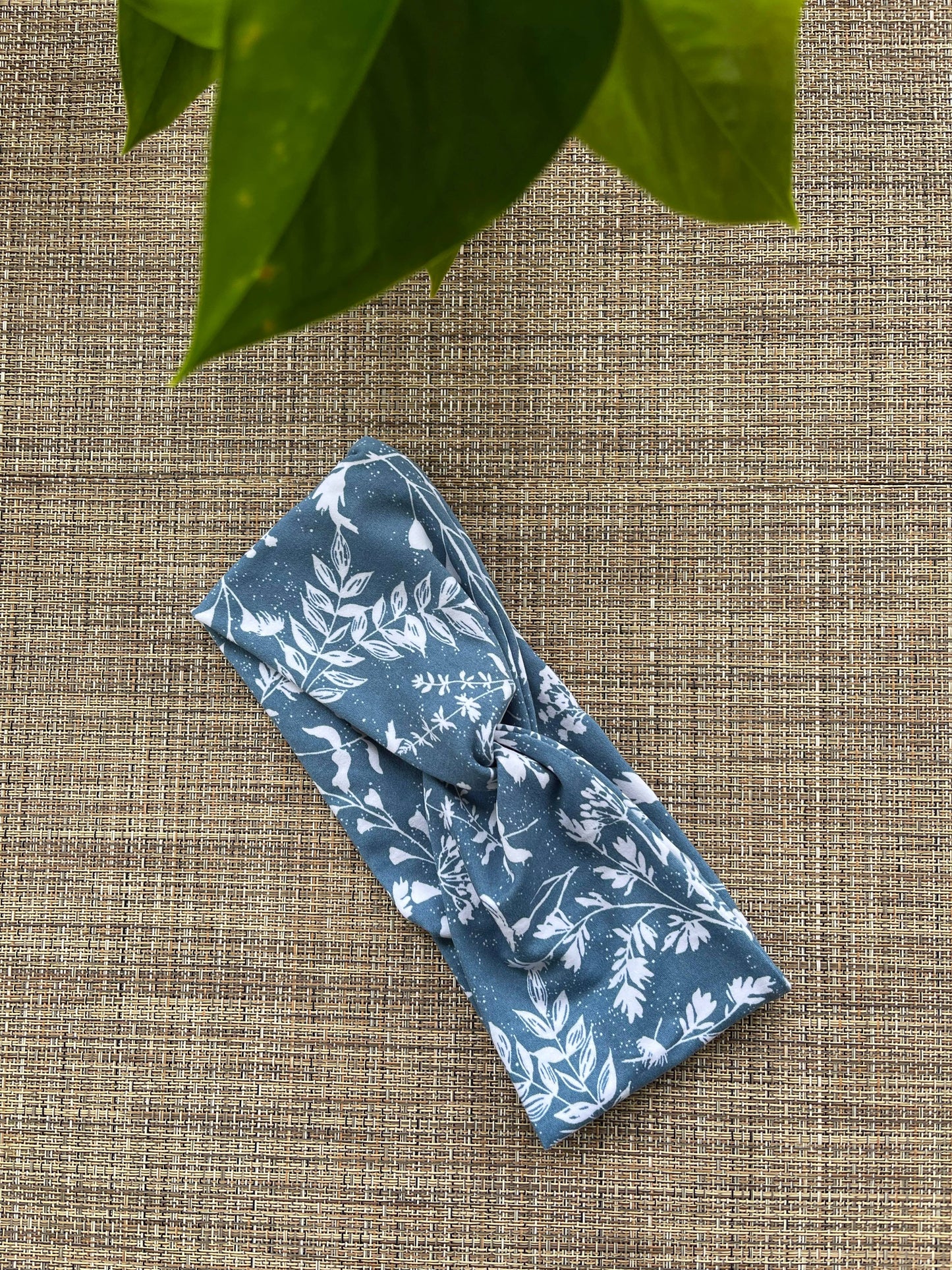 Blue Foliage Twist Headband