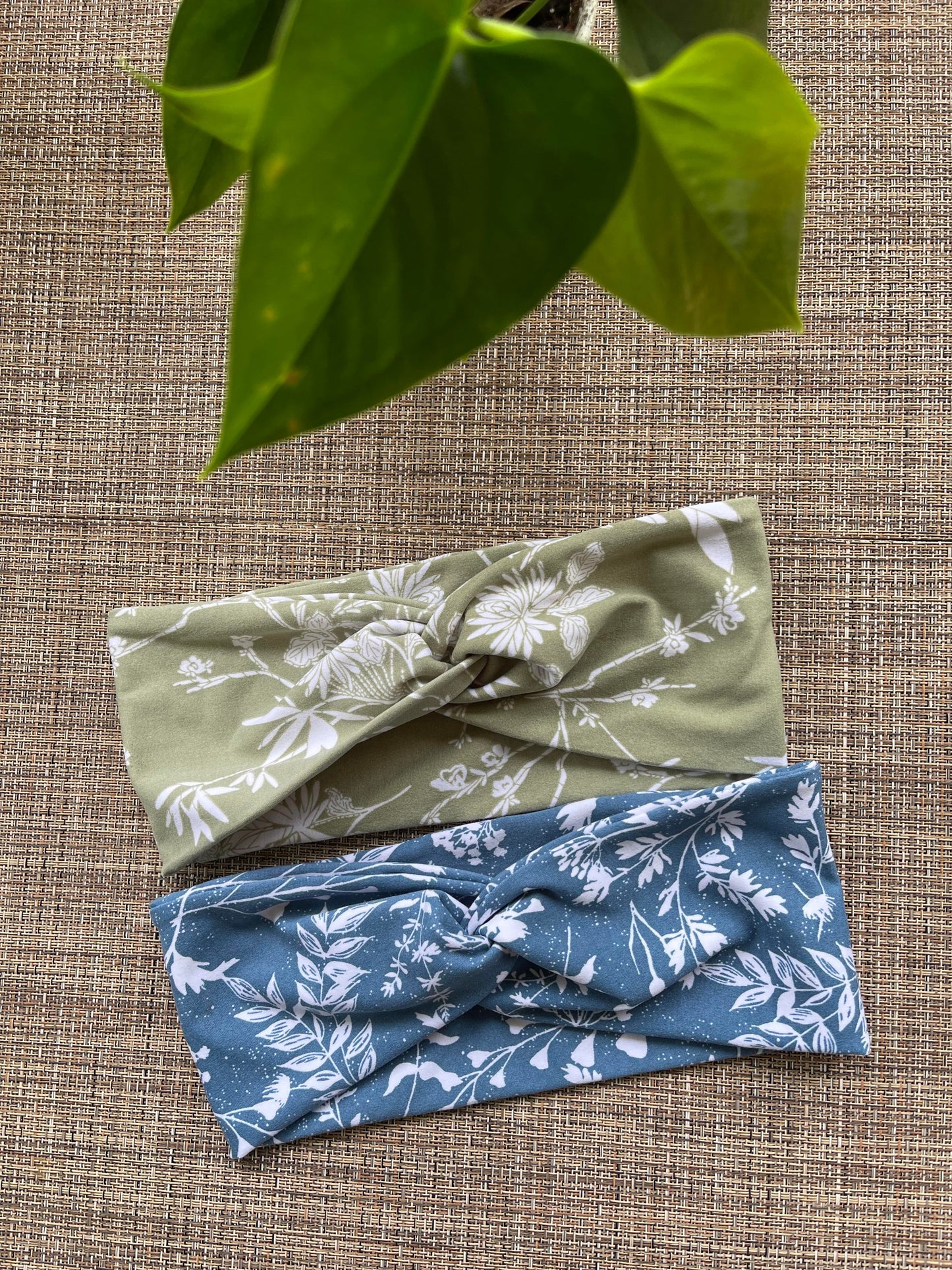 Blue Foliage Twist Headband