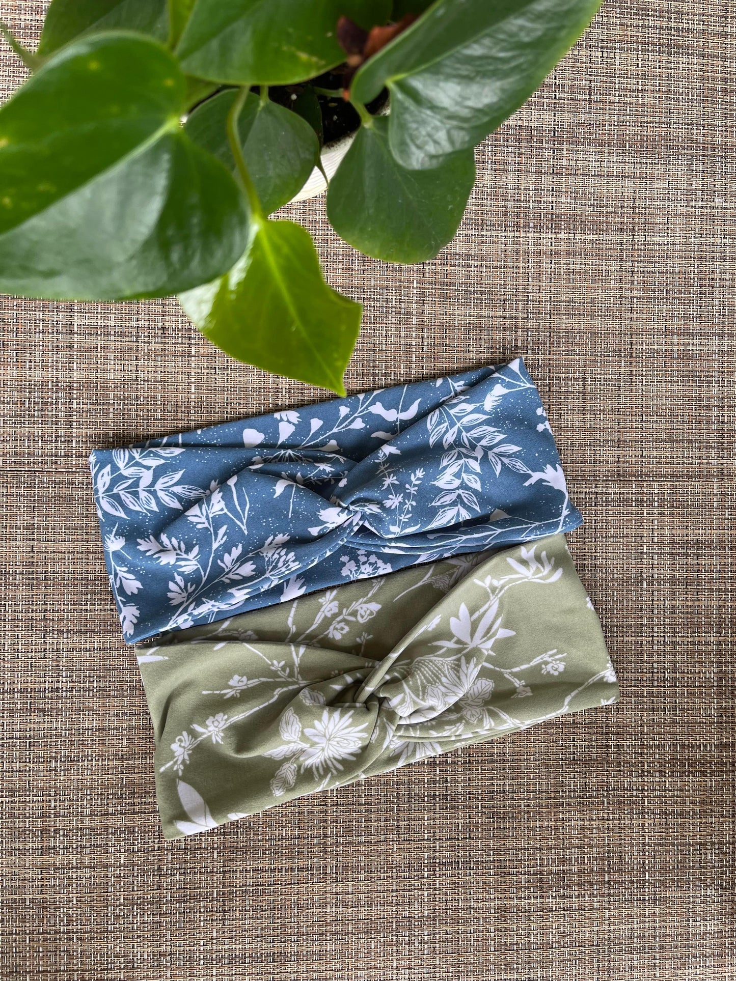 Blue Foliage Twist Headband