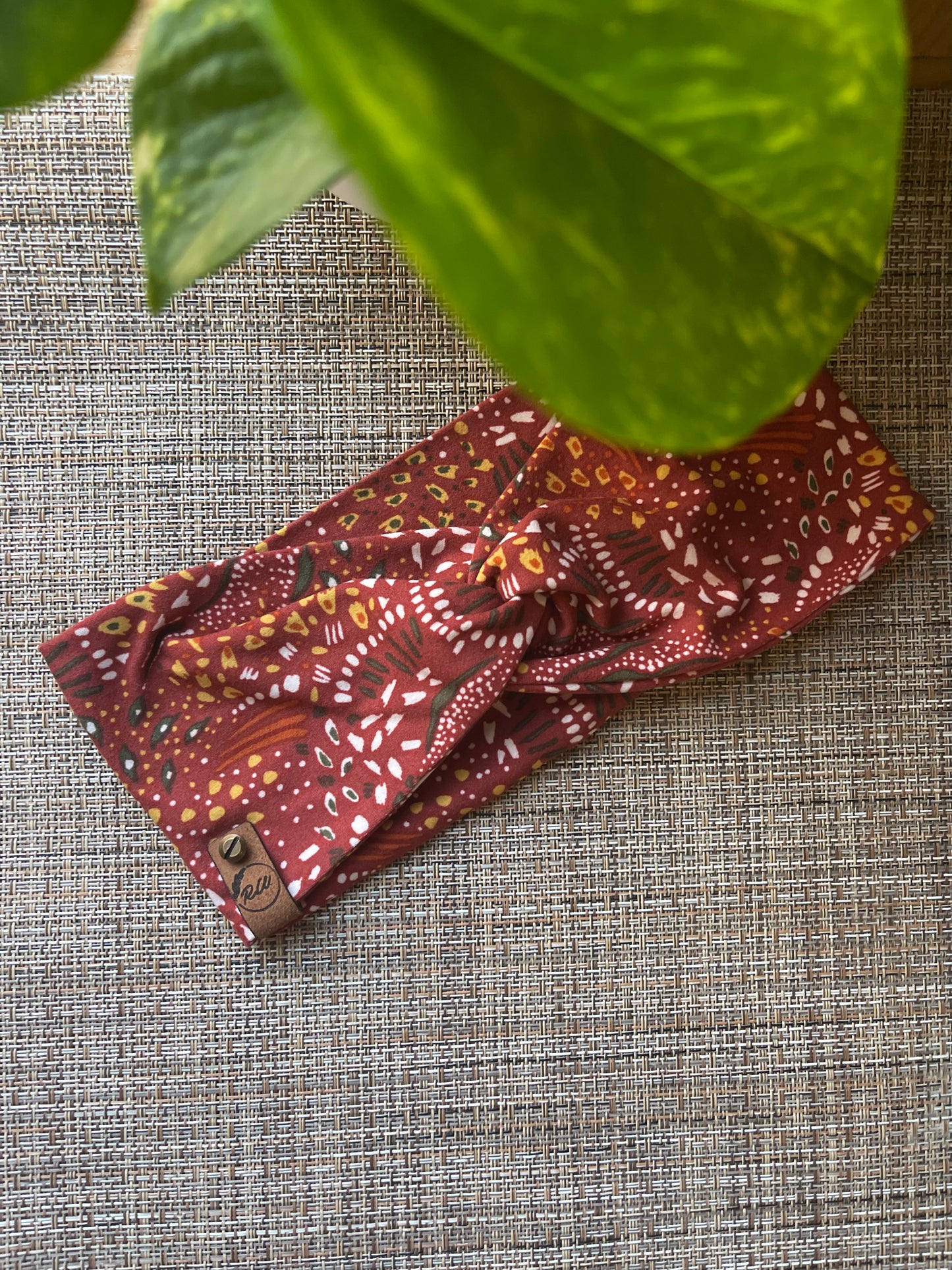 Fall Doodles Red Twist Headband