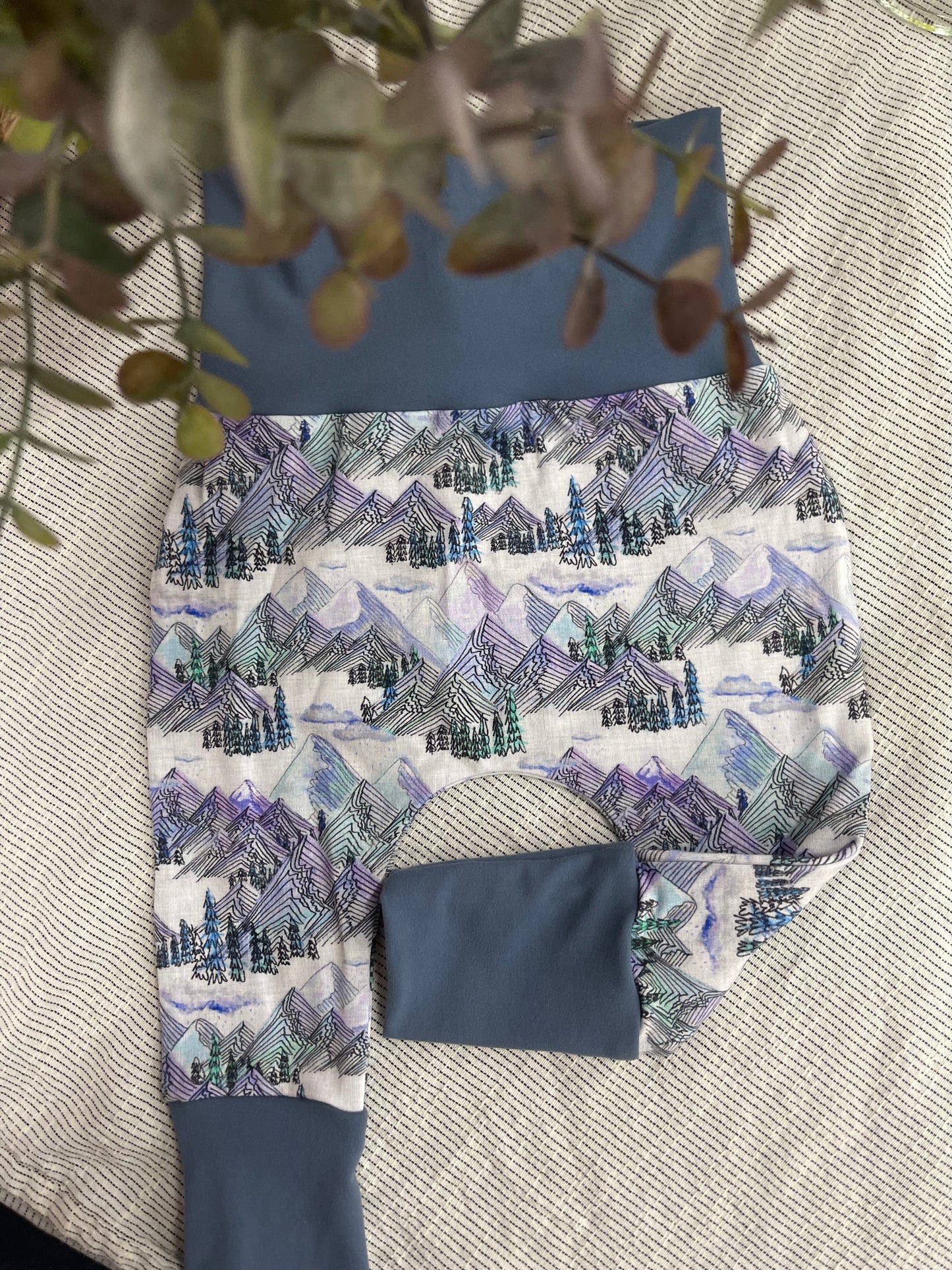 Mountains Blue Purple Grow with Me Pants