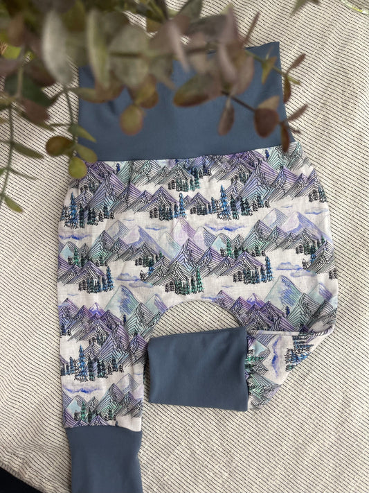 Mountains Blue Purple Grow with Me Pants