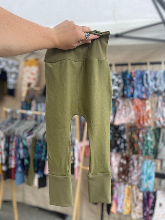 Solid Olive Grow With Me Joggers