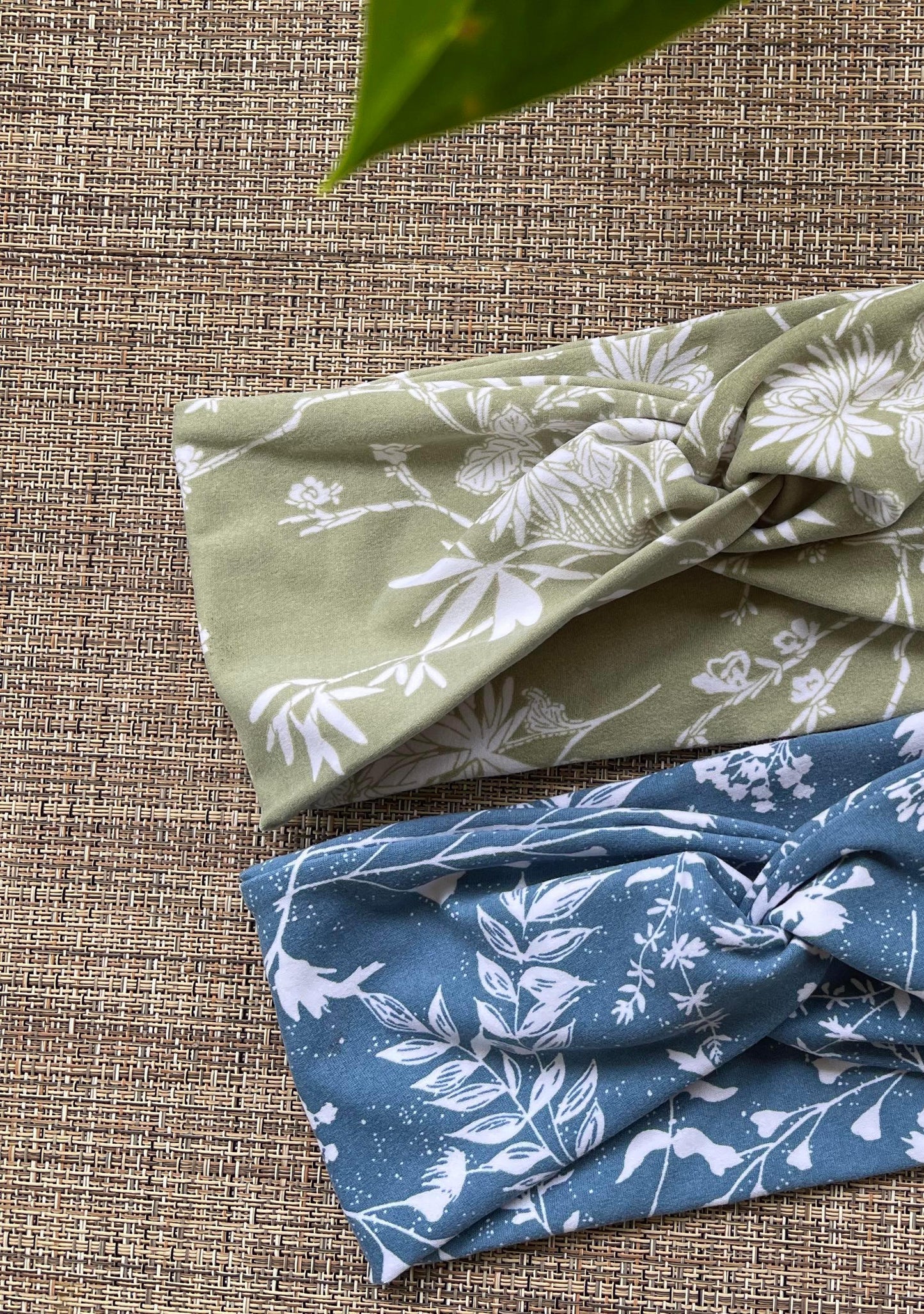 Blue Foliage Twist Headband