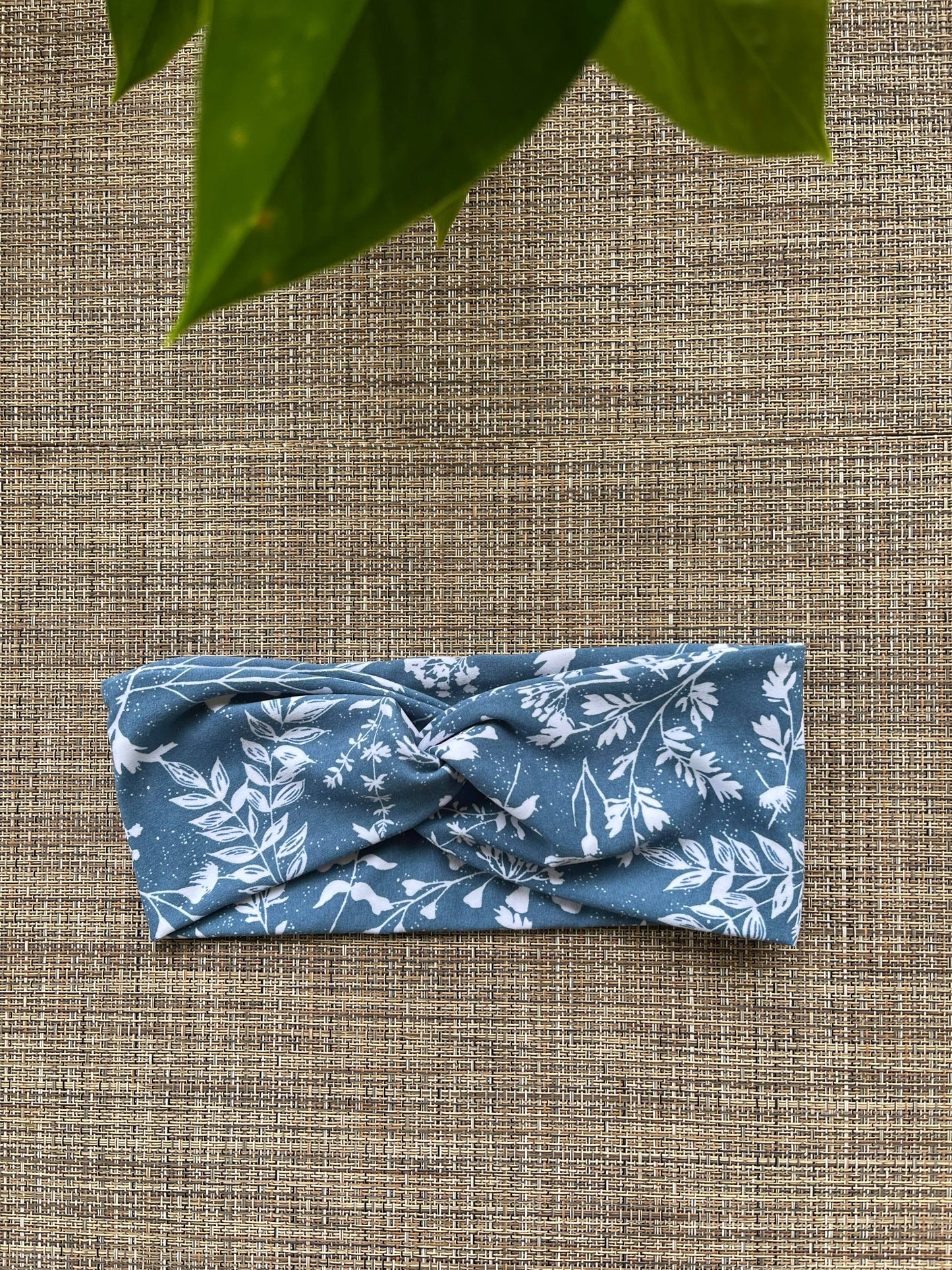 Blue Foliage Twist Headband